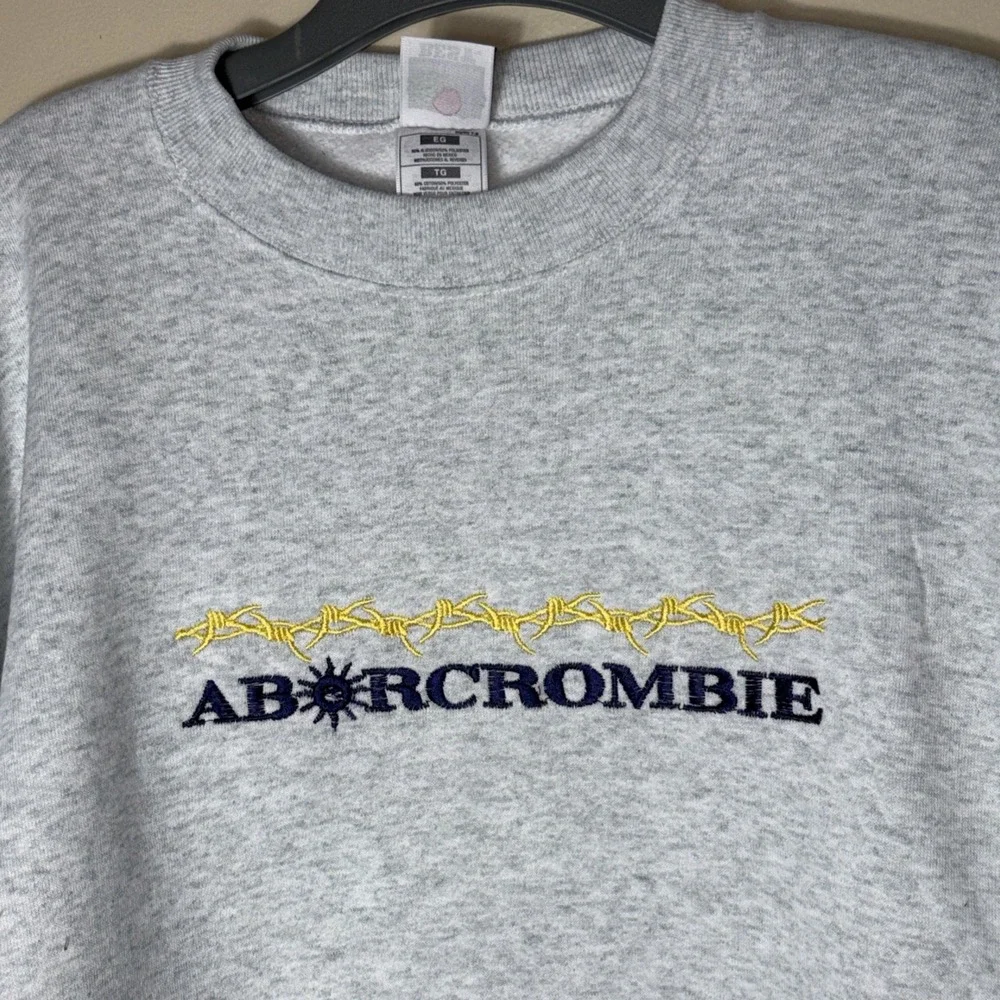 Vintage 1990s Fruit of the‎ Loom Abercrombie XL Gray Sweatshirt, Retro Style